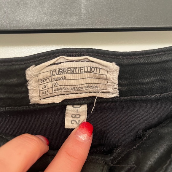 Current Elliott Jeans Coated Black Sz 28 Stiletto - Picture 4 of 4